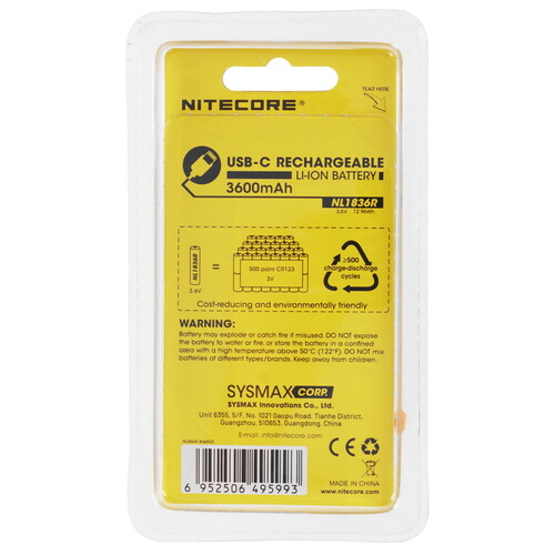 Купить Аккумулятор NITECORE NL1836R 3600 мА*ч  9170791. Характеристики, отзывы и цены в Донецке