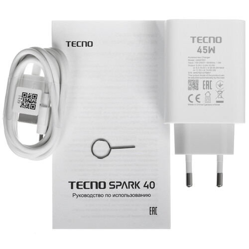 Купить 6.67" Смартфон Tecno SPARK 40 256 ГБ белый  5633202. Характеристики, отзывы и цены в Донецке