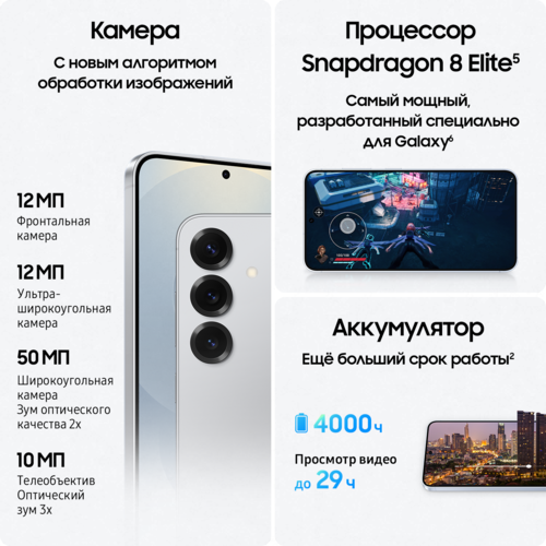 Купить 6.2" Смартфон Samsung Galaxy S25 512 ГБ серый  5612851. Характеристики, отзывы и цены в Донецке
