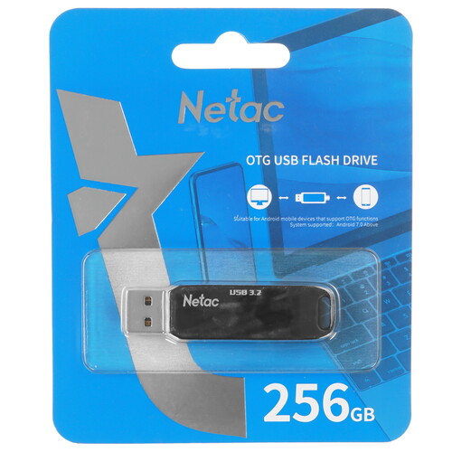 Купить Память OTG USB Flash 256 ГБ Netac US11 [NT03US11C-256G-32BK]  9065774. Характеристики, отзывы и цены в Донецке