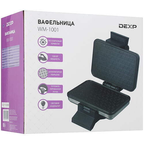 Купить Вафельница DEXP WM-1001 черный  4776113. Характеристики, отзывы и цены в Донецке