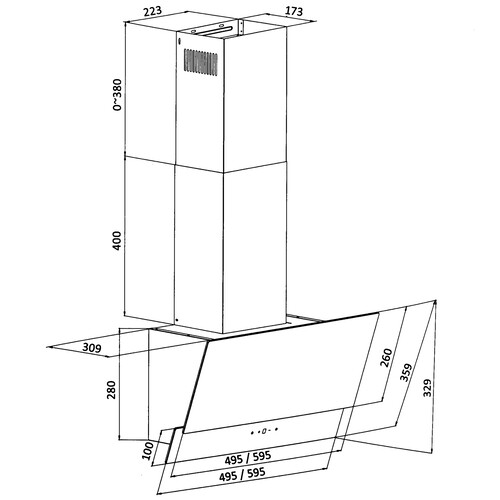 Купить Вытяжка наклонная DEXP CH60-SV0 черный/черный  9159588. Характеристики, отзывы и цены в Донецке