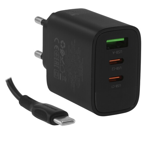 Купить Сетевое зарядное устройство Borofone BA98A черный  5639708. Характеристики, отзывы и цены в Донецке