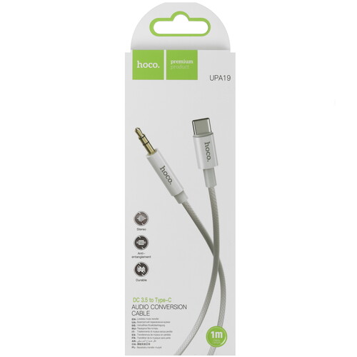 Купить Кабель   Hoco USB Type-C - jack 3.5 мм серый  5474950. Характеристики, отзывы и цены в Донецке