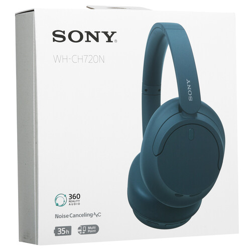Купить Беспроводные/проводные наушники Sony WH-CH720N синий 2023  5499790. Характеристики, отзывы и цены в Донецке