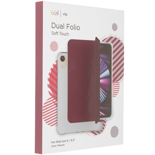 Купить Чехол-книжка VLP Dual Folio для Apple iPad mini (6th Gen) бордовый  9263540. Характеристики, отзывы и цены в Донецке