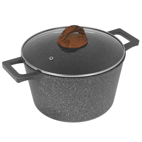 Купить Кастрюля Helper GRANIT G7550 5 л 24 см серый  9227271. Характеристики, отзывы и цены в Донецке