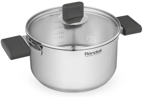 Купить Кастрюля Rondell Quadro RDS-1596 3.1 л 20 см серебристый  9309571. Характеристики, отзывы и цены в Донецке