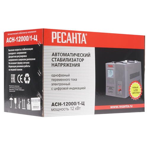 Купить Стабилизатор напряжения Ресанта АСН-12000/1-Ц  1100441. Характеристики, отзывы и цены в Донецке