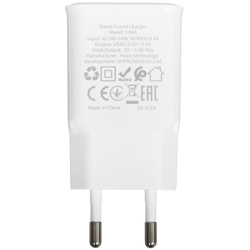 Купить Сетевое зарядное устройство Hoco C88A Star Round белый  5474801. Характеристики, отзывы и цены в Донецке