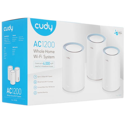 Купить MESH-комплект Cudy M1200 (3-Pack)  9046084. Характеристики, отзывы и цены в Донецке