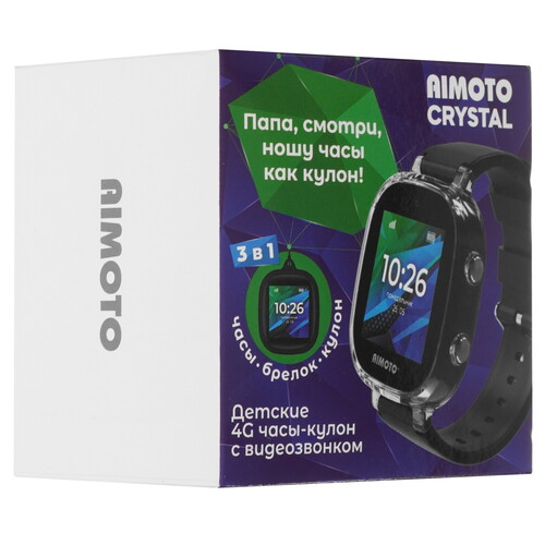 Купить Детские часы Кнопка Жизни Aimoto Crystal черный  5483775. Характеристики, отзывы и цены в Донецке