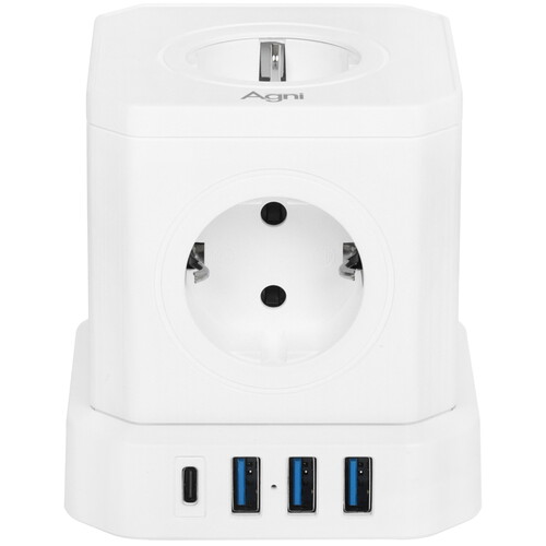 Купить Сетевой фильтр AGNI TP-VE4U5E-C белый  9289305. Характеристики, отзывы и цены в Донецке