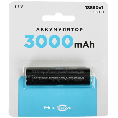 Купить Аккумулятор FinePower 18650 3000 мА*ч  5410550. Характеристики, отзывы и цены в Донецке