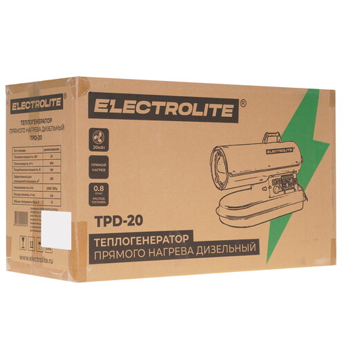 Купить Тепловая пушка дизельная ELECTROLITE TPD-20  9239468. Характеристики, отзывы и цены в Донецке