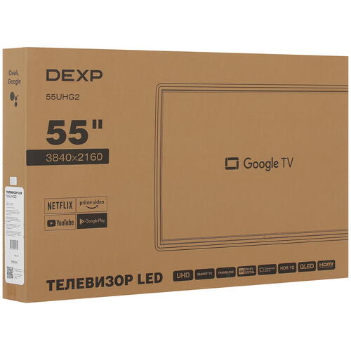 Купить 55" (139 см) Телевизор DEXP 55UHG2 черный  5410383. Характеристики, отзывы и цены в Донецке