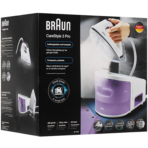 Купить Парогенератор Braun CareStyle 3 Pro Steam Generator Iron IS3155VI SS фиолетовый  4725452. Характеристики, отзывы и цены в Донецке