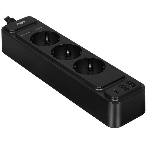 Купить Сетевой фильтр AGNI TP-FS3U3E-PD черный  9289359. Характеристики, отзывы и цены в Донецке
