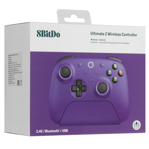 Купить Геймпад беспроводной 8BitDo Ultimate 2 фиолетовый  5621545. Характеристики, отзывы и цены в Донецке