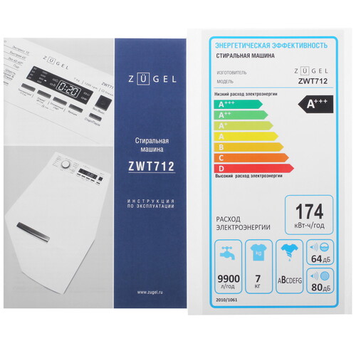 Купить Стиральная машина ZUGEL ZWT712 белый  9283350. Характеристики, отзывы и цены в Донецке
