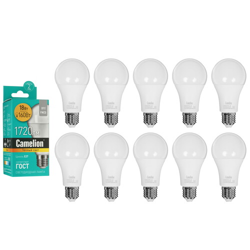 Купить Лампа светодиодная Camelion LED/18W-A65-3K/E27  5644338. Характеристики, отзывы и цены в Донецке