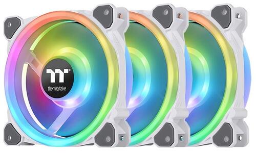 Купить Комплект вентиляторов Thermaltake Riing Trio 12 RGB Radiator Fan White TT Premium Edition (3-Fan Pack) [CL-F126-PL12SW-A]  5006423. Характеристики, отзывы и цены в Донецке