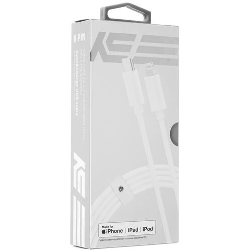 Купить Кабель круглый KEYRON Lightning 8-pin MFI - USB Type-C белый 1.5 м  4823540. Характеристики, отзывы и цены в Донецке