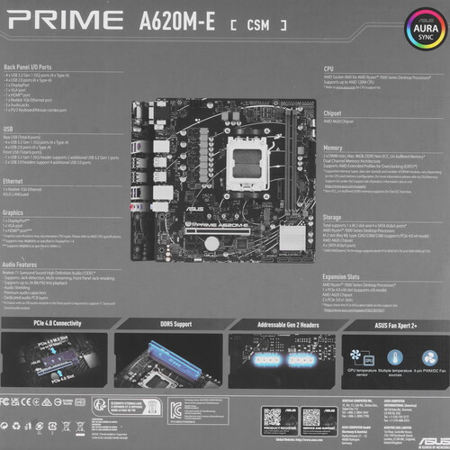 Купить Материнская плата ASUS PRIME A620M-E-CSM  5453703. Характеристики, отзывы и цены в Донецке