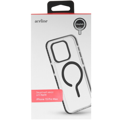 Купить Накладка  Aceline Costmo для Apple iPhone 15 Pro Max прозрачный/черный  9105978. Характеристики, отзывы и цены в Донецке