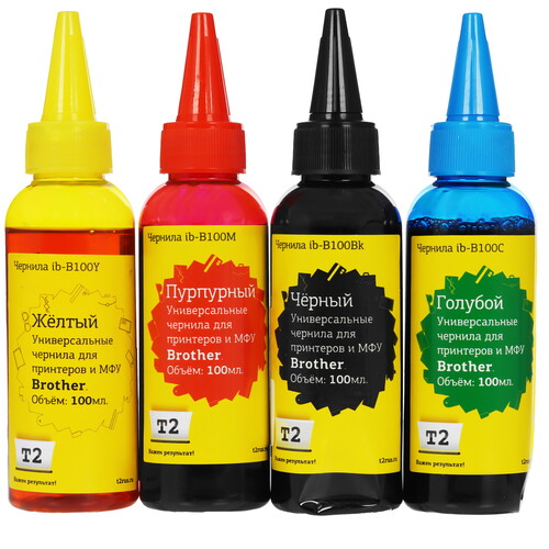 Купить Чернила  T2 IB-B100_MP голубой, желтый, пурпурный, черный  9115207. Характеристики, отзывы и цены в Донецке
