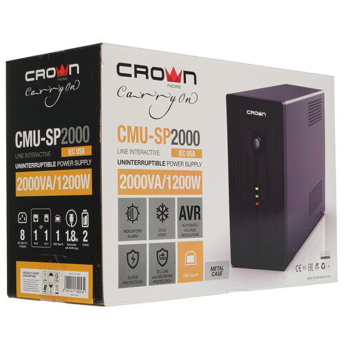 Купить ИБП CROWN CMU-SP2000IEC  5325398. Характеристики, отзывы и цены в Донецке