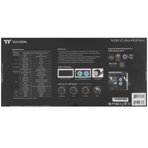 Купить Система охлаждения Thermaltake TH280 V2 Ultra ARGB Sync черная  5426617. Характеристики, отзывы и цены в Донецке