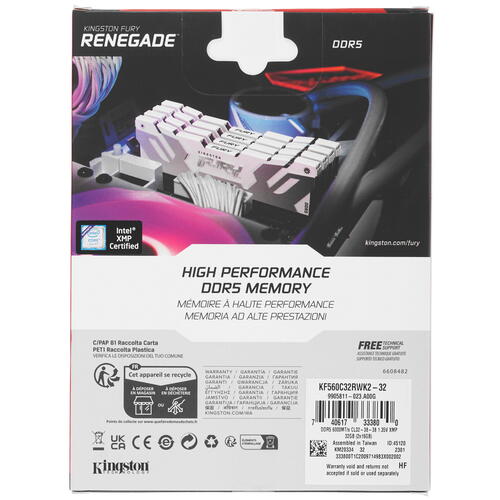 Купить Оперативная память Kingston Fury Renegade White [KF560C32RWK2-32] 32 ГБ  5406023. Характеристики, отзывы и цены в Донецке