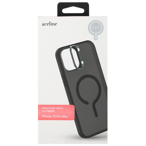 Купить Накладка  Aceline Protect Stand для Apple iPhone 15 Pro Max черный/прозрачный  9105970. Характеристики, отзывы и цены в Донецке