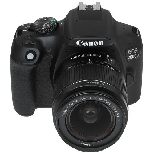 Купить Зеркальный фотоаппарат Canon EOS 2000D Kit 18-55mm DC черный  5068844. Характеристики, отзывы и цены в Донецке