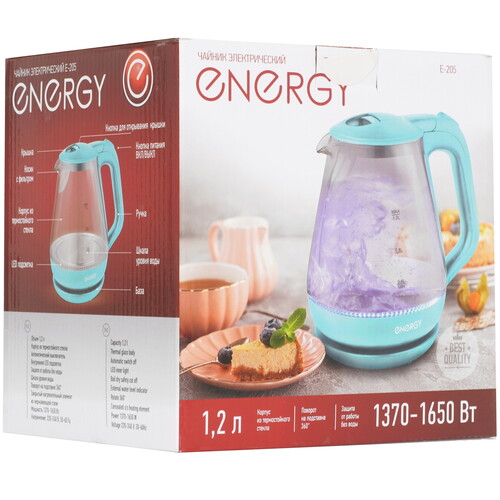 Купить Электрочайник Energy E-205 голубой  9088418. Характеристики, отзывы и цены в Донецке