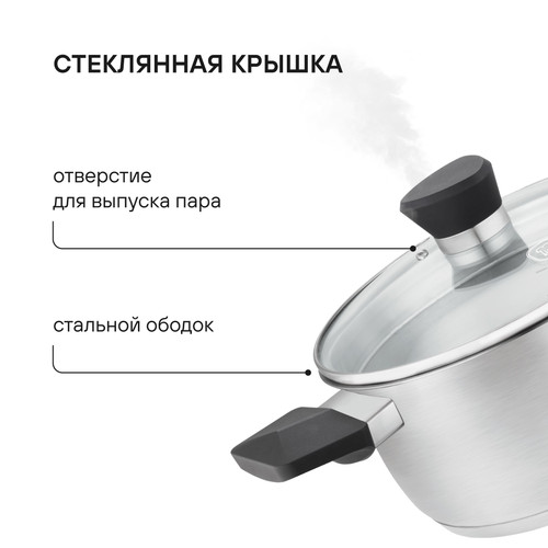 Купить Кастрюля Rondell Strike Grey Ultra RDS-1948 2 л 18 см серый  9309632. Характеристики, отзывы и цены в Донецке