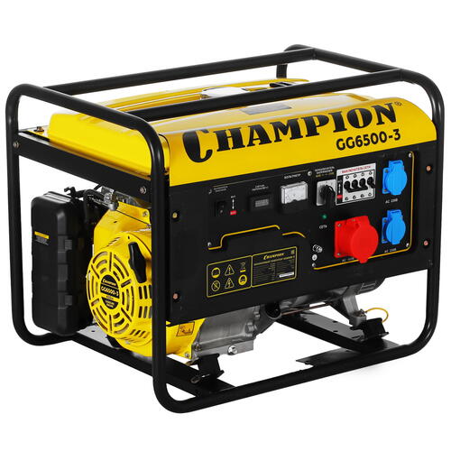 Купить Электрогенератор   бензиновый Champion GG6500-3  5370310. Характеристики, отзывы и цены в Донецке