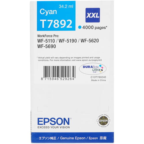 Купить Картридж Epson T7892 голубой  7975878. Характеристики, отзывы и цены в Донецке