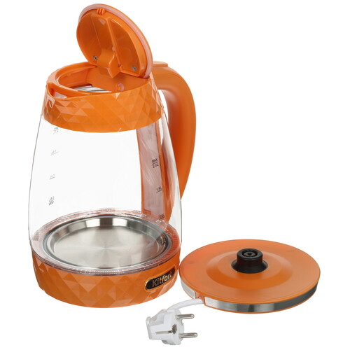 Купить Электрочайник Kitfort КТ-6123-4 оранжевый  5339018. Характеристики, отзывы и цены в Донецке