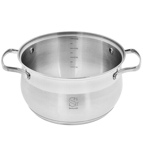 Купить Кастрюля Swisgold Aurora SG-18051 4.7 л 22 см серебристый  9151829. Характеристики, отзывы и цены в Донецке
