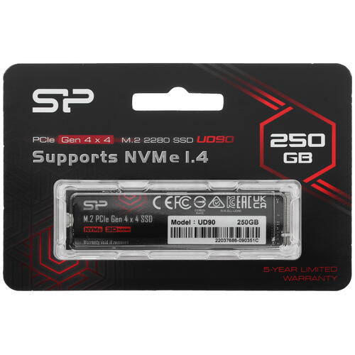 Купить 250 ГБ M.2 NVMe накопитель Silicon Power UD90 [SP250GBP44UD9005]  5042603. Характеристики, отзывы и цены в Донецке
