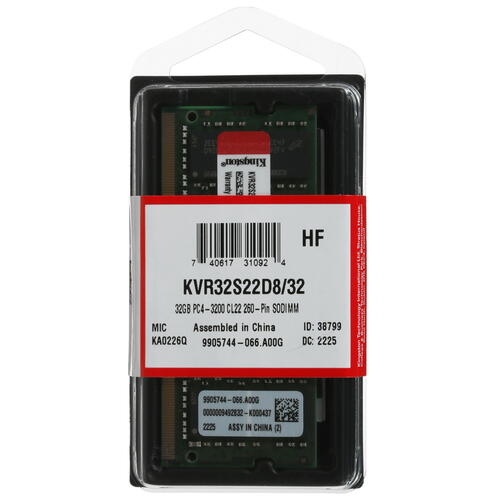 Купить Оперативная память SODIMM Kingston ValueRAM [KVR32S22D8/32] 32 ГБ  5053739. Характеристики, отзывы и цены в Донецке