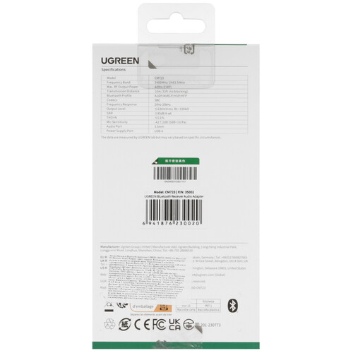 Купить Bluetooth адаптер Ugreen CM723  9179442. Характеристики, отзывы и цены в Донецке