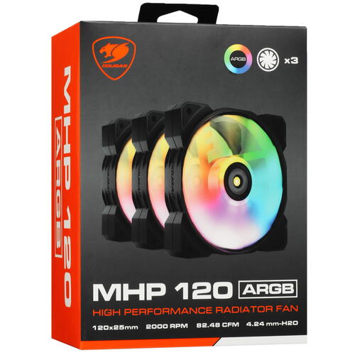 Купить Комплект вентиляторов Cougar MHP120 ARGB  5080660. Характеристики, отзывы и цены в Донецке