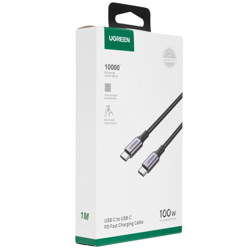 Купить Кабель круглый Ugreen USB Type-C - USB Type-C черный 1 м  9983462. Характеристики, отзывы и цены в Донецке