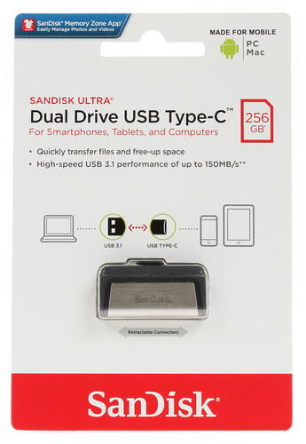 Купить Память OTG USB Flash 256 ГБ SanDisk Ultra Dual [SDDDC2-256G-G46]  1117236. Характеристики, отзывы и цены в Донецке