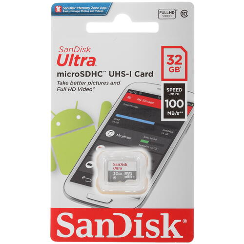 Купить Карта памяти SanDisk Ultra microSDHC 32 ГБ [SDSQUNR-032G-GN3MN]  4727284. Характеристики, отзывы и цены в Донецке