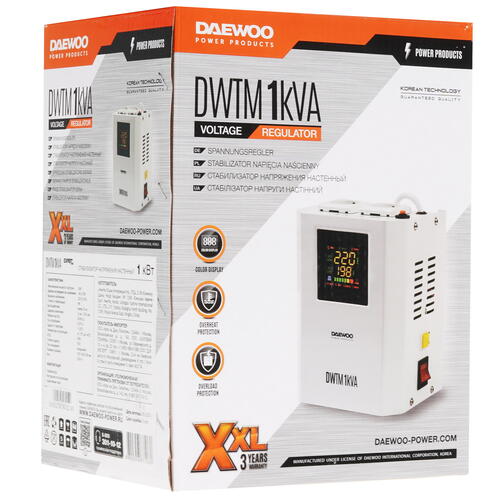 Купить Стабилизатор напряжения DAEWOO DW-TM1kVA  5348020. Характеристики, отзывы и цены в Донецке