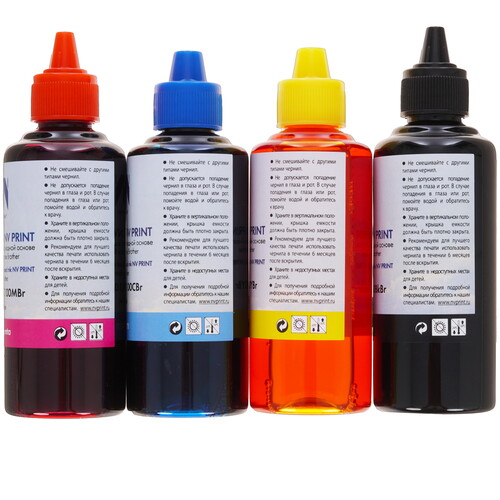 Купить Чернила водорастворимые NV Print NV-INK100Br-4 голубой, желтый, пурпурный, черный  9158771. Характеристики, отзывы и цены в Донецке